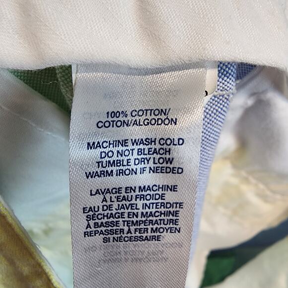 Chaps Pastel Colorblock Shorts Mens 32 Blue Green Pockets Cotton Southern Preppy - Picture 9 of 11